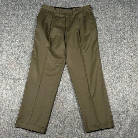 Jos. A. Bank Other - Jos. A. Bank Men's Dress Pants 36x31 Brown Pleated‎ Front Straight Leg